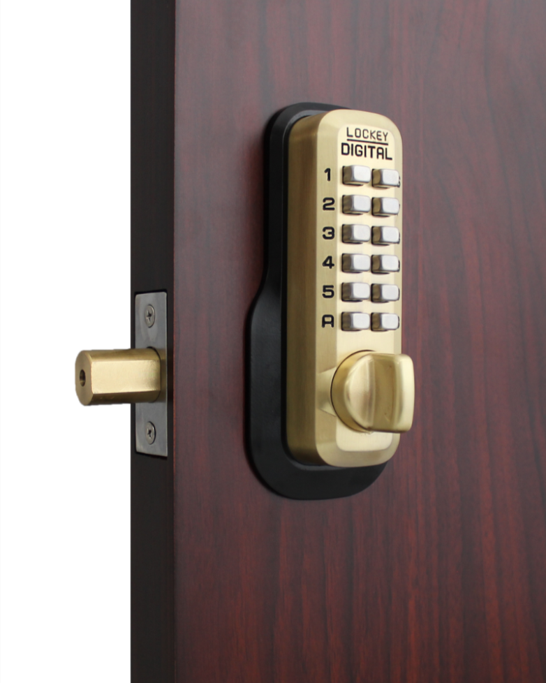 Lockey M210 Satin Brass Outside