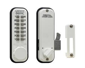 Lockey 2500 White Lockey 2500 Keyless Mechanical Digital Sliding Door Lock