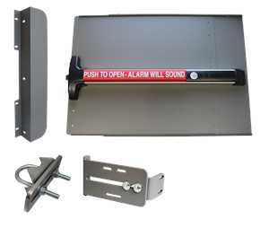 Lockey ED-43 EDGE Value Panic Shield Kit With Detex V-40 Alarm Panic Bar