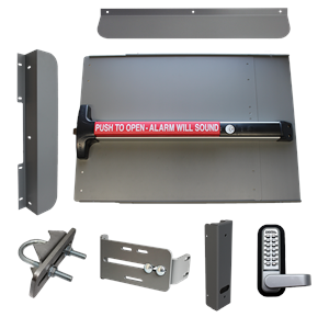 Lockey ED-63 EDGE Security Panic Shield Kit With Detex V-40 Alarm Panic Bar